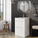 Floor Standing 600mm Vanity Unit in Matt White Roomset