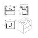 Galyn Concrete Wall Hung Vanity Unit with Black Basin 600mm