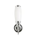 Burlington Ornate Light with Chrome Base & Tube Frosted Glass Shade