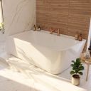 Luxrious roomset showcasing the Orchid Left Hand Freestanding Corner Bath