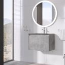 Odion Concrete Wall Hung Vanity Unit with Black Basin 600mm