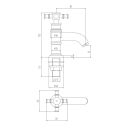 Butler Chrome Pair of Basin Pillar Taps - dimensions