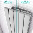 Perth White Single Horizontal Flat Panel Radiator 340x1600mm