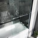 Lanka Chrome Hinged Bath Screen with Towel Rail