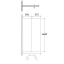 Glyn Chrome Double Frameless Bath Screen Technical Drawing