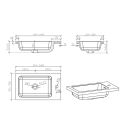 Odion Metallic Wall Hung Cloakroom Vanity Unit with Resin Basin 545mm