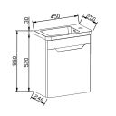 Ellis Royal Blue Wall Hung Cloakroom Vanity Unit 450mm