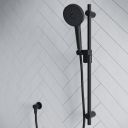 Aqualisa S1 Matt Black Smart Digital Shower Triple Outlet (Slide Rail Kit with Bath Filler and Fixed Wall Head) HP/Combi