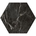 Salerno Black Matt Marble Hexagon Tile 198x228mm