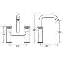 Urban Brushed Bronze Bath Filler Tap dimensions