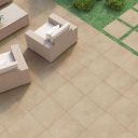 Hamburg Greige Outdoor Porcelain Tile roomset