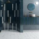 Capri Blue Gloss Ceramic Brick Tile - 400x50mm
