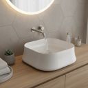 Paora White Square Countertop Basin