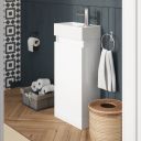 Gloss White Floor Standing Cloakroom Vanity With Storage