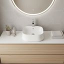 Amalfi White Square Countertop Basin