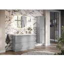 Neon Gloss Light Grey Floor Standing Vanity Unit with Resin Basin 1200mm