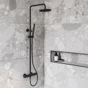 Elora Matt Black Round Thermostatic Shower Pack Room Set