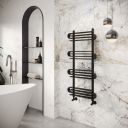 Logan Matt Black Heated Towel Rail 1100x500mm