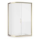 Fabio Brushed Gold Sliding Shower Door Quadrant