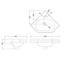 Wall Hung Corner Basin spec