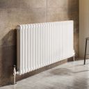 Upton White Double Horizontal Column Radiator 600x605mm