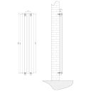 Perth White Double Vertical Flat Panel Radiator 1800x340mm