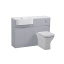 Tavistock Match Light Grey Left Hand Combination Vanity Basin & WC Unit 1000mm