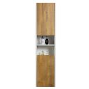 Snowdon White and Oak Wall Hung Tall Storage Cabinet