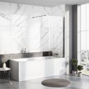 Statton Black Frameless Bath Screen