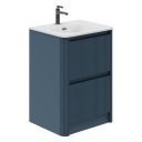 600mm Wish Ribbed Floorstanding Vanity Unit with Drawers in Blue
