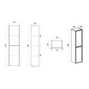 Kendal Wall Hung Tall Storage Unit Spec Drawing