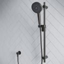 Aqualisa S1 Gunmetal Smart Digital Shower Triple Outlet (Slide Rail Kit with Bath Filler and Fixed Wall Head) Gravity Pumped