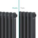 Upton Grey Double Horizontal Column Radiator 600x785mm