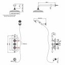 Burlington Trent Chrome Thermostatic Dual Outlet Concealed Shower Valve , Fixed Shower Arm, Handset & Holder with Hose with Rose Spec