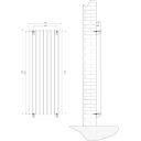 Perth Matt Black Double Vertical Flat Panel Radiator 1600x610mm