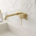 Moray Champagne Gold Knurled Wall Mounted Basin Tap
