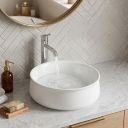 Celeste White Round Countertop Basin
