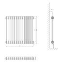 Upton White Triple Horizontal Column Radiator 600x605mm