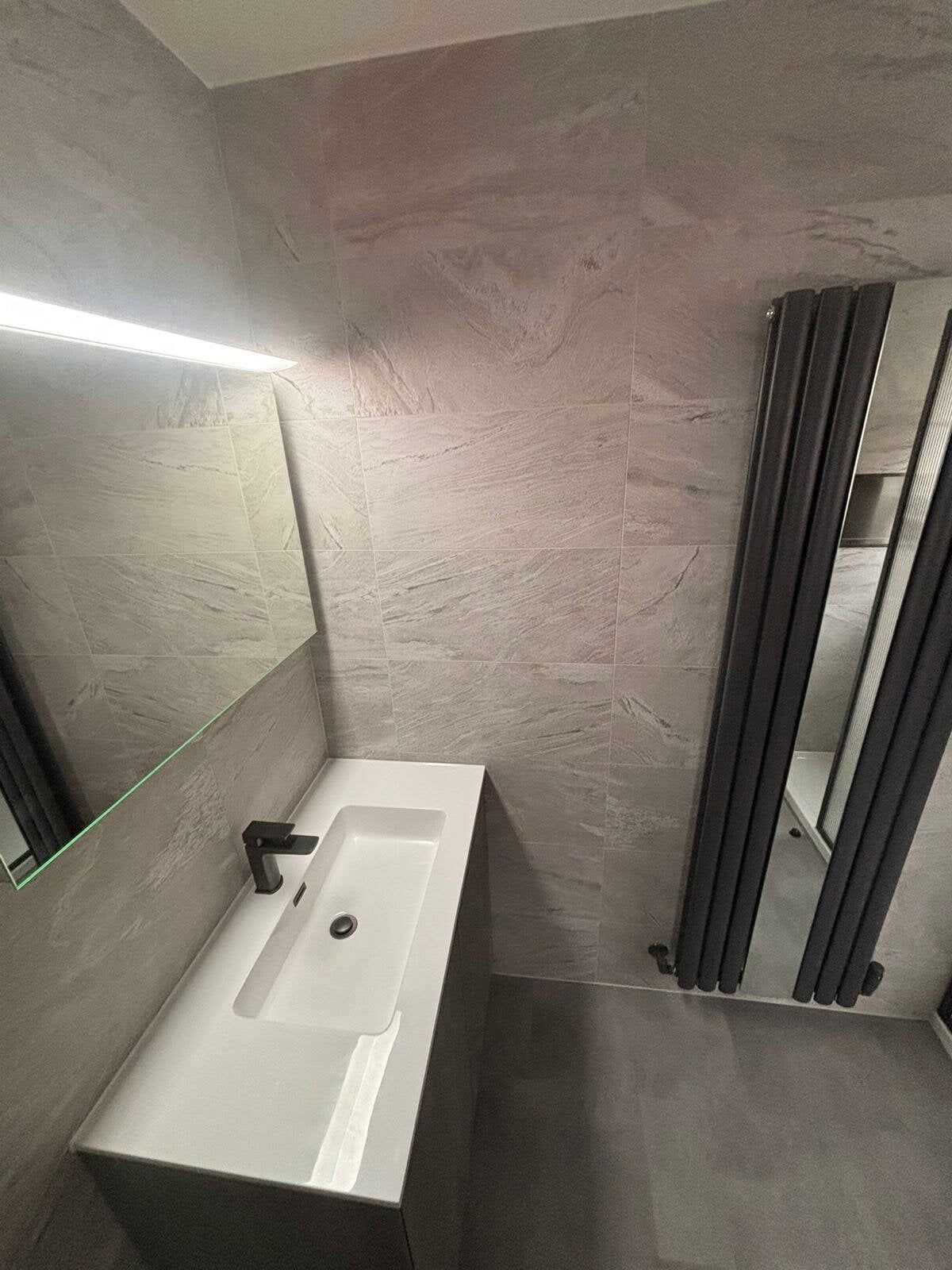 LED mirror, basin and vanity unit from Easy Bathrooms & Tiles Bedford