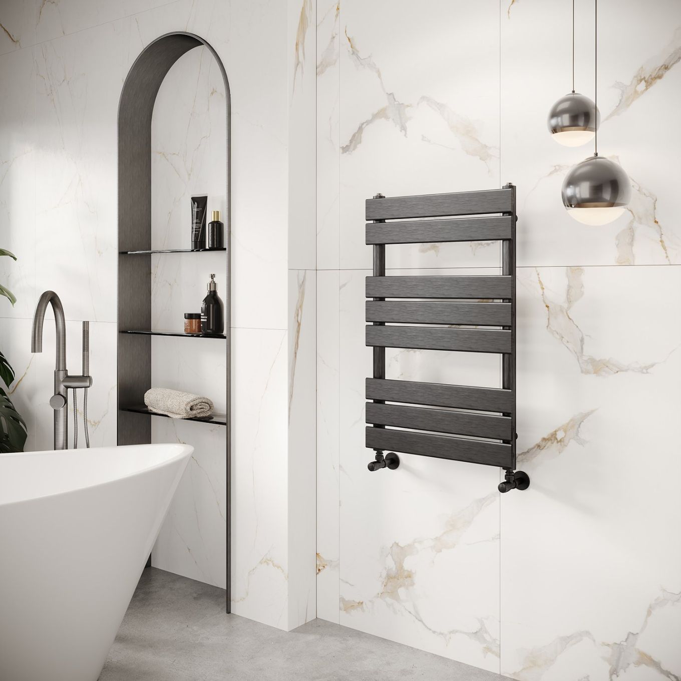 Nero New Mecca Double Towel Rail Gun Metal Grey 600mm - View #8