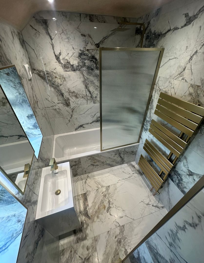 Brushed Gold Heated Towel Rail