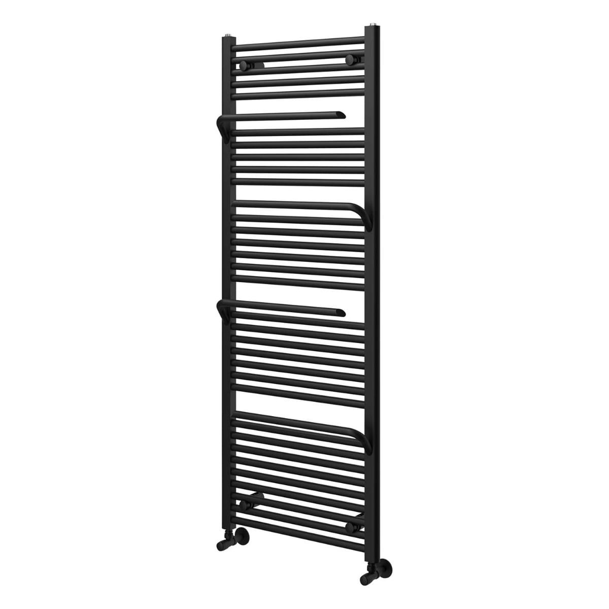 Jenka Matt Black Heated Towel Rail 1510x550mm Black Bathroom