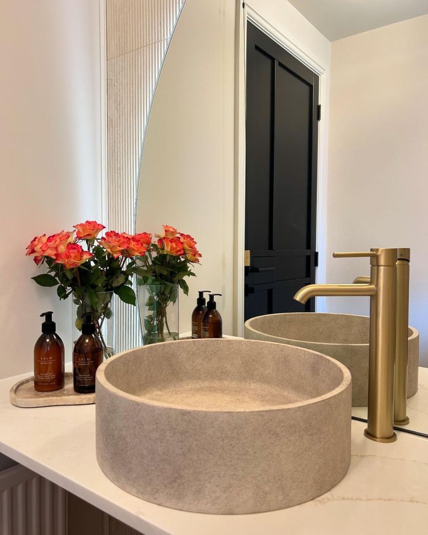 Elora Brushed Gold Tall Basin Mixer Tap