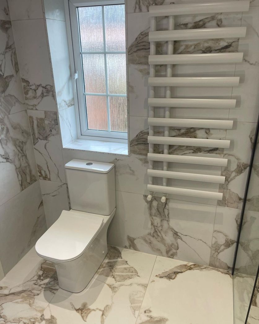 Dunwell White Heated Towel Rail