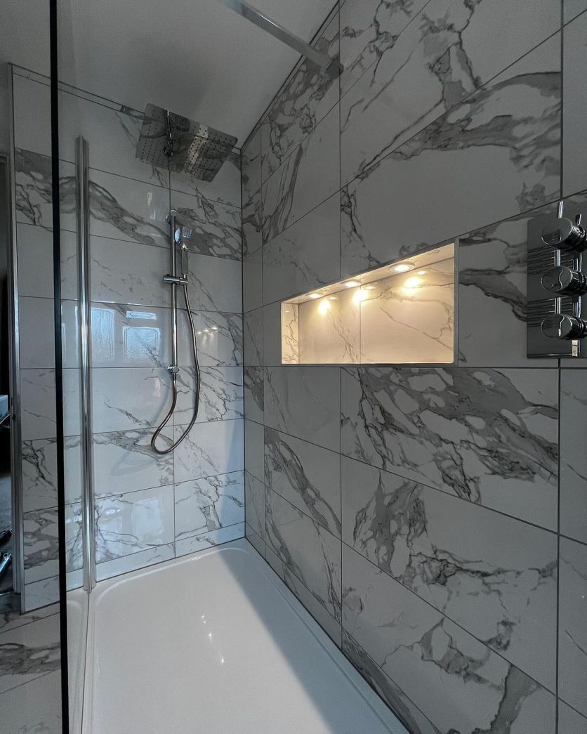 Charlie White Marble Gloss Porcelain Tile
