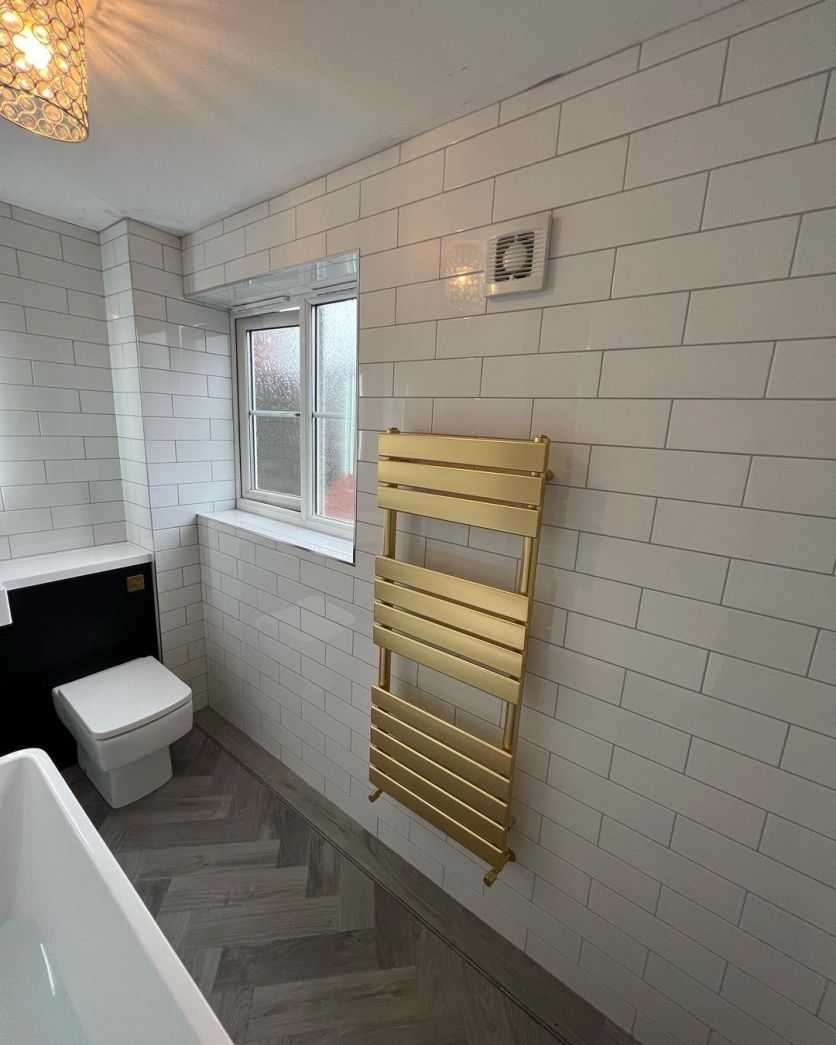 Rosa Brushed Gold Heated Towel Rail