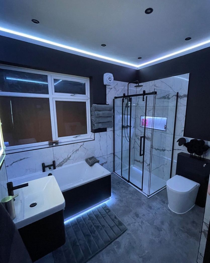 Ryland Black Sliding Shower Door