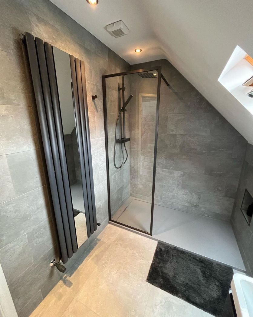 Corex Grey Vertical Mirror Radiator