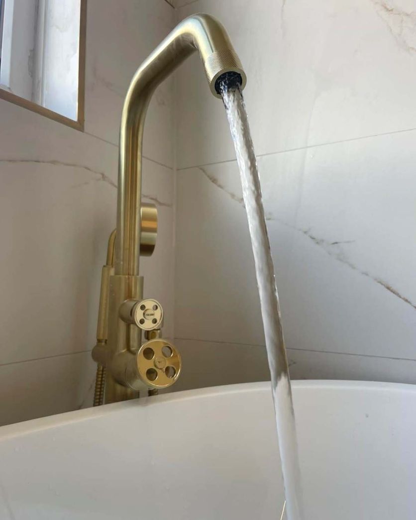 Urban Brushed Gold Freestanding Bath Shower Mixer Tap