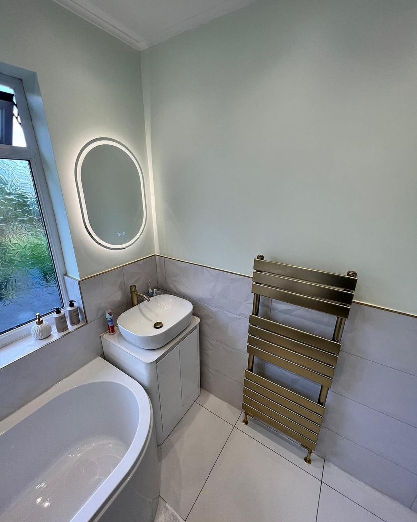 Rosa Brushed Gold Heated Towel Rail